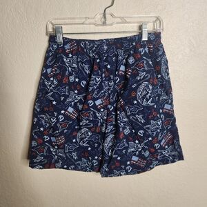 Men's Columbia PFG Super Backcast Water Swim Shorts Size Small Blue Red